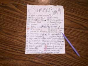a summer bucket list