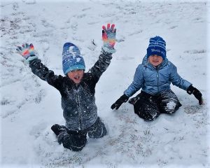 pic of girls playing in snow