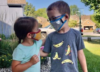 pic of two kids wearing masks