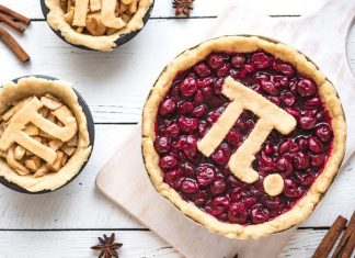 actual pies with the number pi on them