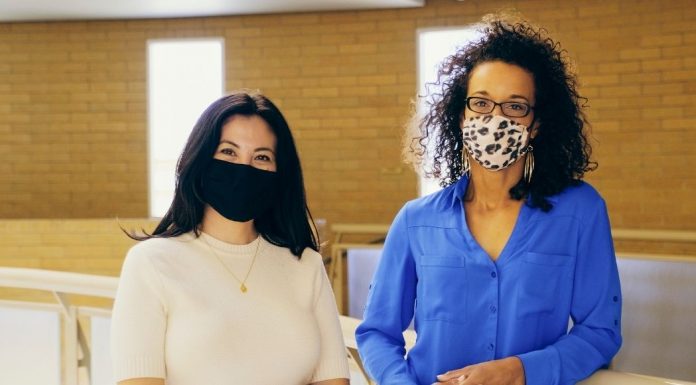 two teachers wearing masks