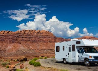 An RV by a scenic spot