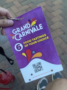 Grand Carnivale tasting card